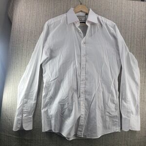 Thomas Pink Dress Shirt Mens 15.5 36 White Slim Fit The Sterling Long Sleeve